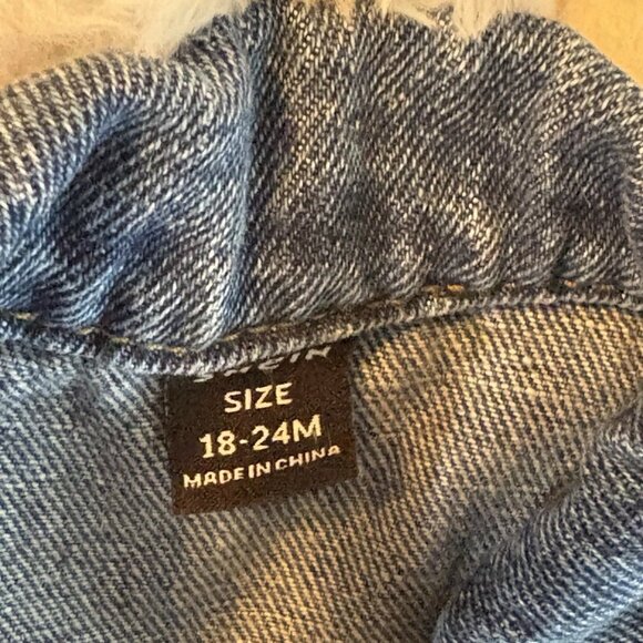 Baby Boy Shein Denim Jean Jacket, Size 18 - 24 Months Distressed - Picture 3 of 5